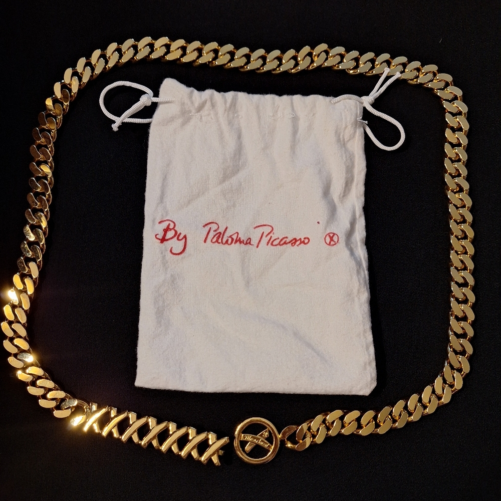 Paloma Picasso Vintage XOXO metal belt